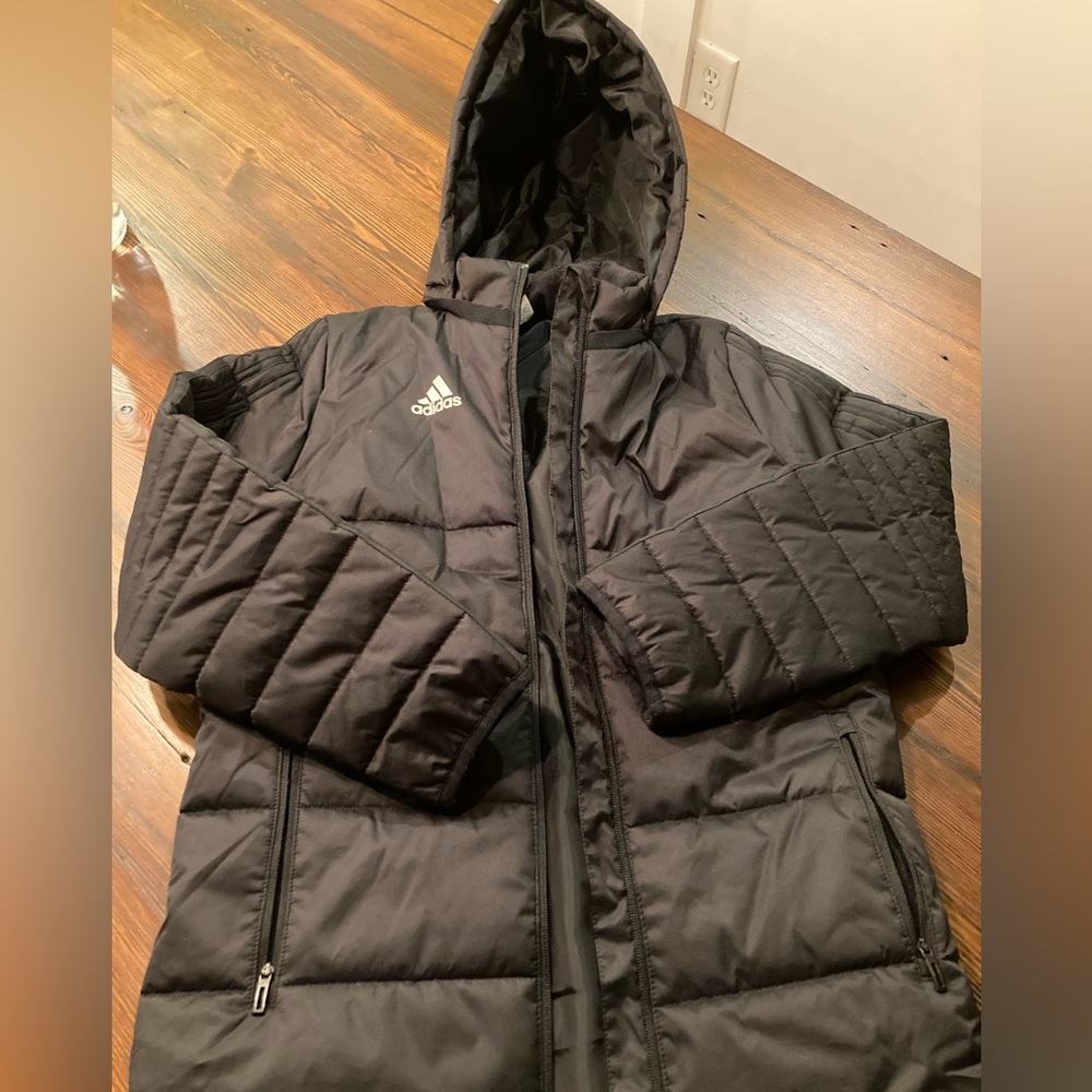 Adidas Soccer Tiro 17 Winter Coat, kids size 9-10. Like new condition.